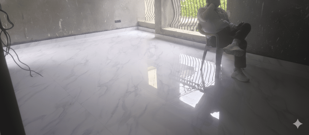 30x62 inch White Hall Tiles Design by Ghar Tiles Expert