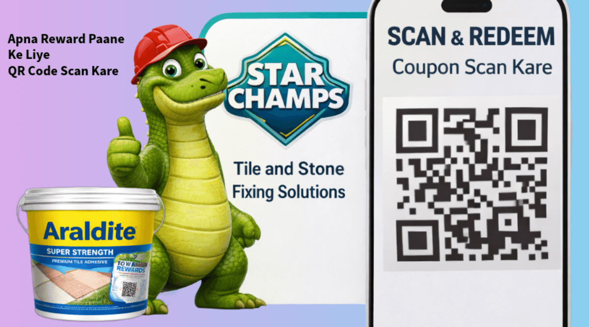 Araldite Star Champs reward paane ke liye QR code scan karne ka process